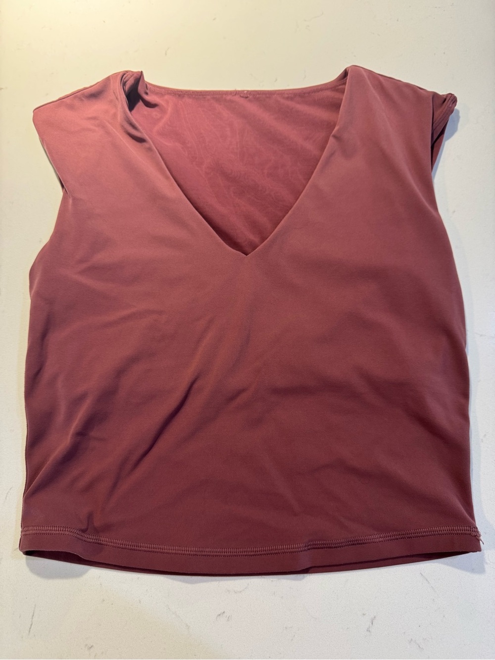Athleta V-Neck Cap Sleeve Tank in Dusty Mauve